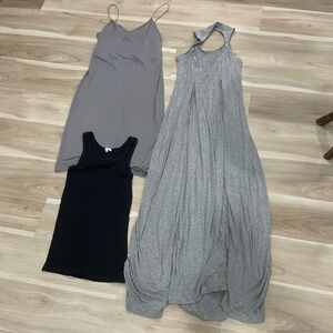 Topshop Gray and Black Maxi Dress Set